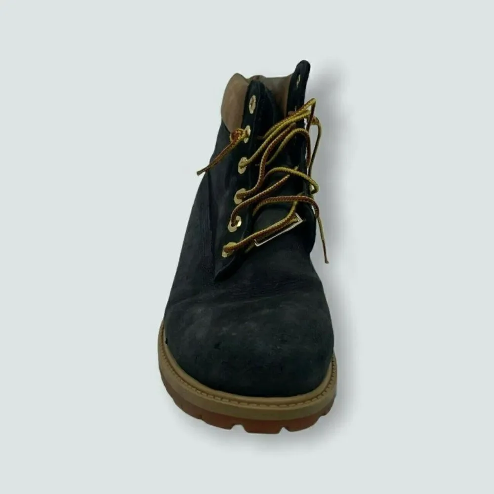 Timberland 6-Inch Premium Boots Mens Navy Blue Tan Good Waterproof‎ Nubuck